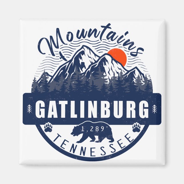 Imã Gatlinburg Tennessee Mountain Souvenirs (Frente)