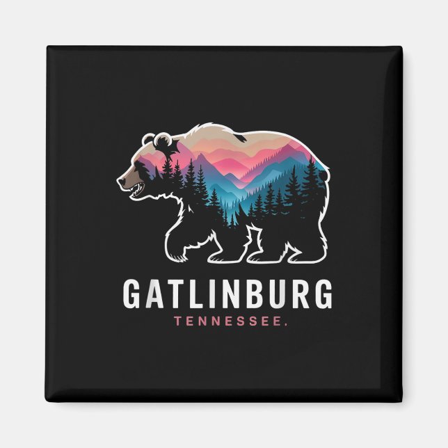 Imã Gatlinburg Tennessee Mountains Bear Hiking Usa Sou (Frente)