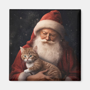 Imã Gato Abissínio com Natal Festivo do Papai Noel