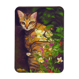 Ímã Gato Abissino Bonito de Meia-Noite