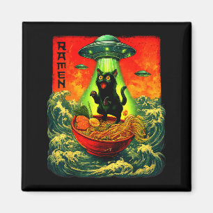 Imã Gato Alien Ramen Ufo Japonês Presentes de Arte Ret