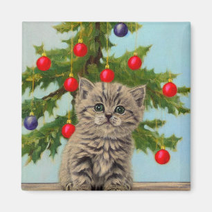 Imã Gato Antigo e Árvore de Natal
