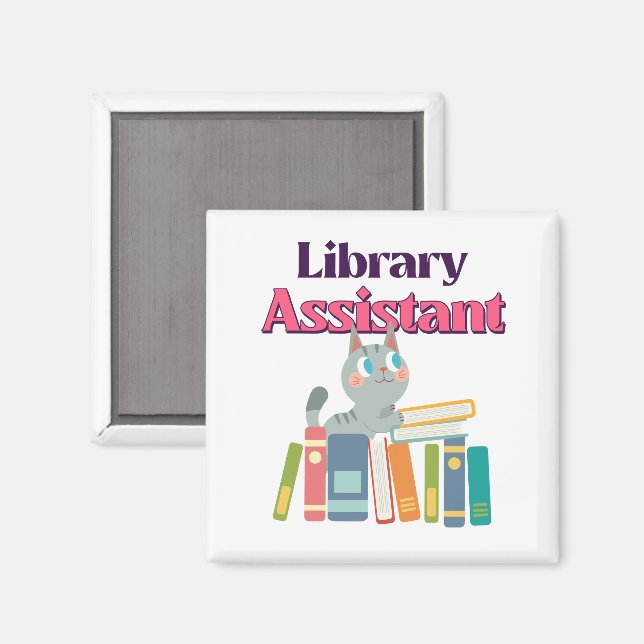 Imã Gato Assistente de Biblioteca (Front/Back)