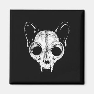 Imã Gato Assustador Gato Pele Felina Esqueleto Hallowe