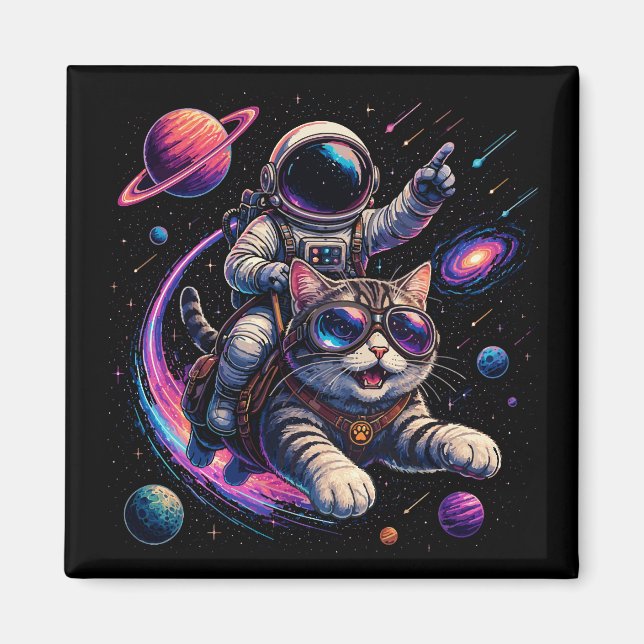 Imã Gato astronauta passeando pelo espaço (Frente)