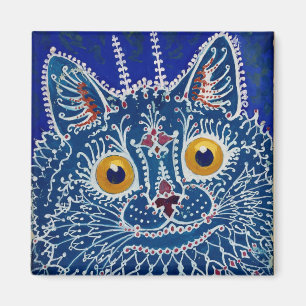 Imã Gato azul psicadélico de Louis Wain