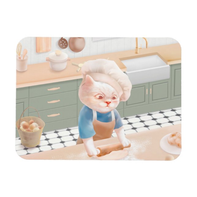 Ímã Gato Baker Baby - Cozy Morning Kneading (Horizontal)