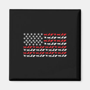 Imã Gato Bandeira Americana dos EUA Patas Patrióticas