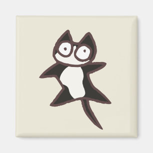 Imã Gato bicolor preto e branco