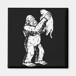 Imã Gato Bigfoot Engraçado Sasquatch Kitty Fofo Dia do