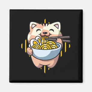 Imã gato boba come ramen anime kawaii neko bebendo