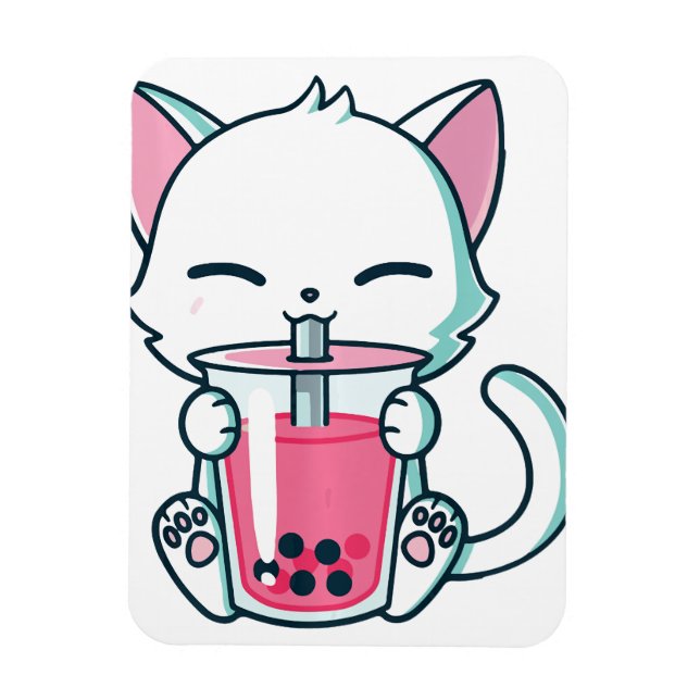 Ímã Gato Boba Tea Refrigerator Magnet (Vertical)