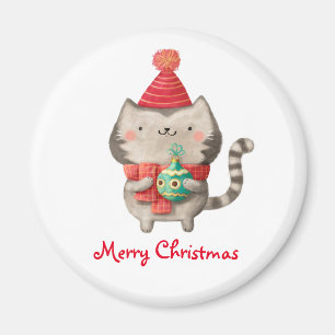 Imã Gato bonito do Natal