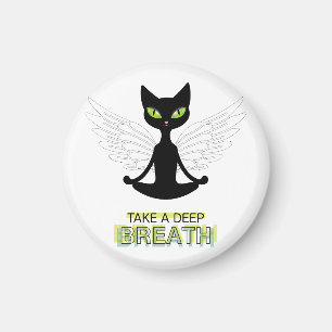 Imã Gato Bonito Fazendo Ioga