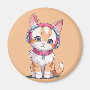 Imã Gato Bonito na Chic do Fone de Ouvido