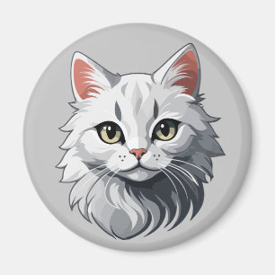 Imã Gato Branco Charmoso
