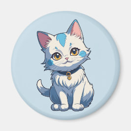 Imã Gato Branco com Charme Felino