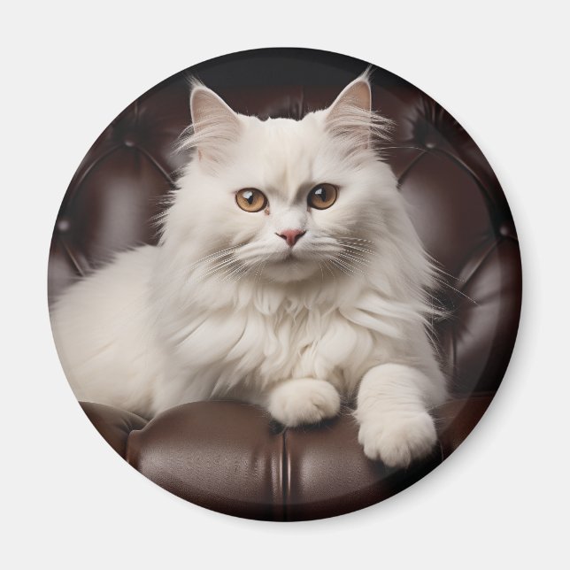 Imã Gato branco majestoso (Frente)