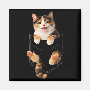 Imã Gato Calico Fofo no Bolso Kitty Divertido Amante M