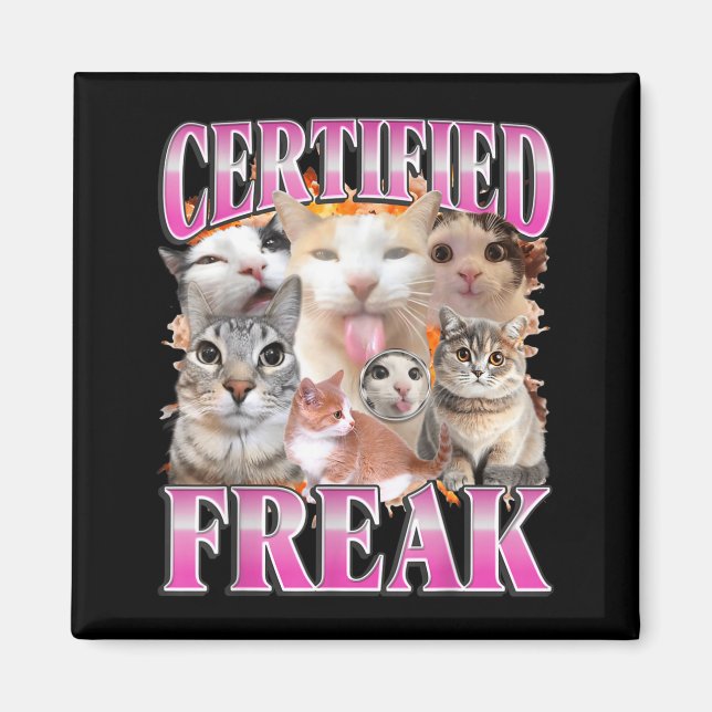 Imã Gato certificado gráfico de contrabando engraçado  (Frente)