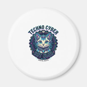 Imã Gato Cibernético Techno Design Divertido Amante de