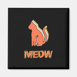 Imã Gato Cinto, Animal Laranja e Amarelo, Pop de Abstr