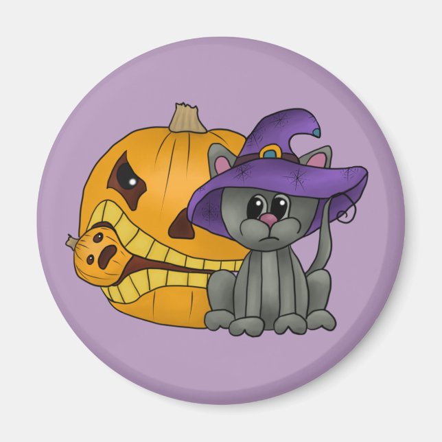 Imã Gato com abóbora (Frente)