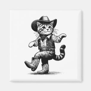 Imã Gato Com Chapéu De Cowboy E Cowgirl Cowboy Ocident