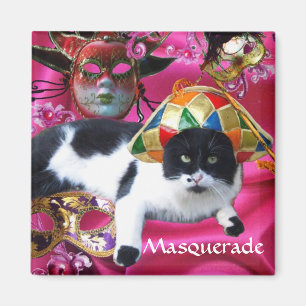 IMÃ GATO COM MÁSCARAS DE CHAPÉU E MASCARADA