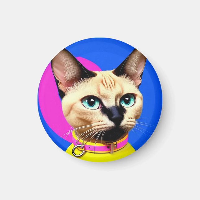 Imã Gato Com Olhos Marcantes (Frente)