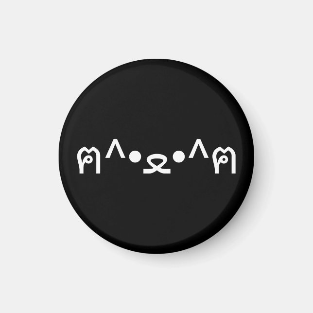 Imã Gato Com Peças Emoticon ฅ^ ・ ・^ฅ Japonês Kaomoji (Frente)