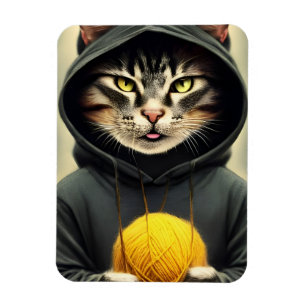 Ímã Gato Com Uma Bola De Fios