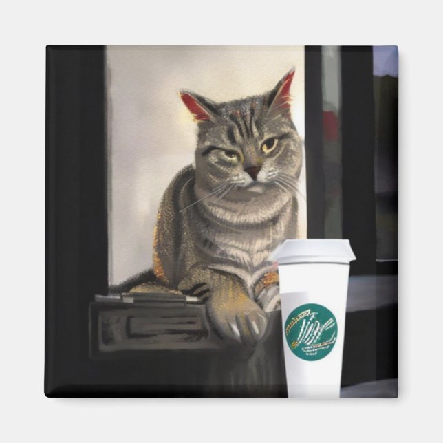 Imã Gato de café (Frente)