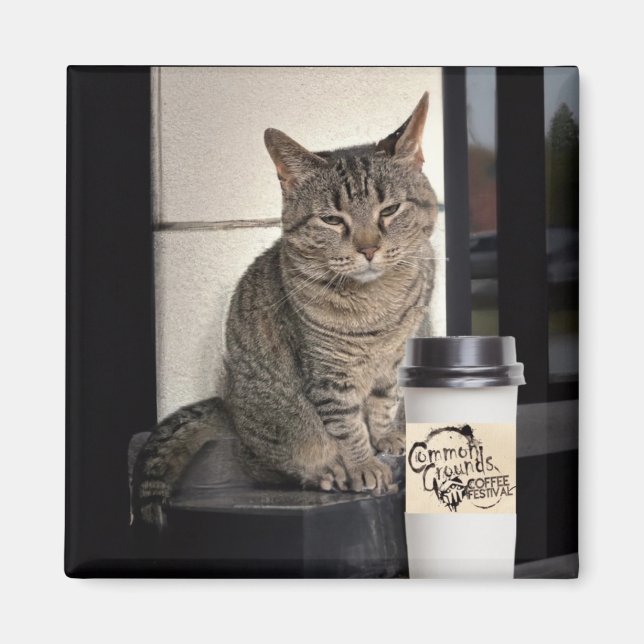 Imã Gato de café (Frente)