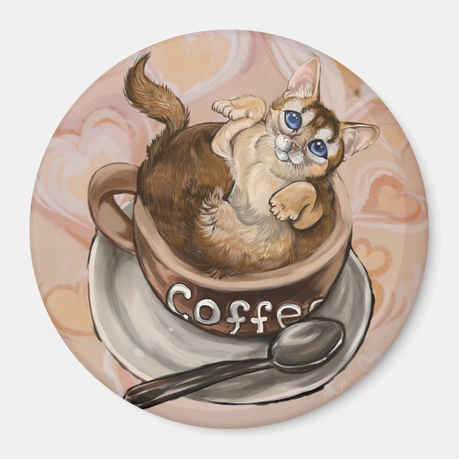 Imã Gato de café (Frente)