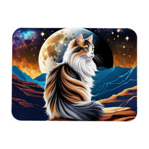 Ímã Gato de Calico diluído e Lua do Deserto