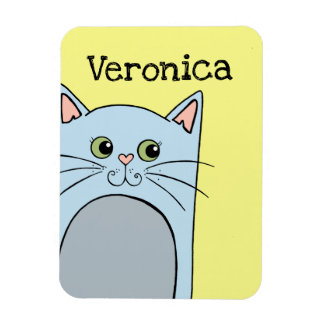 Ímã Gato de Cartoon Azul e Bonito Personalizado