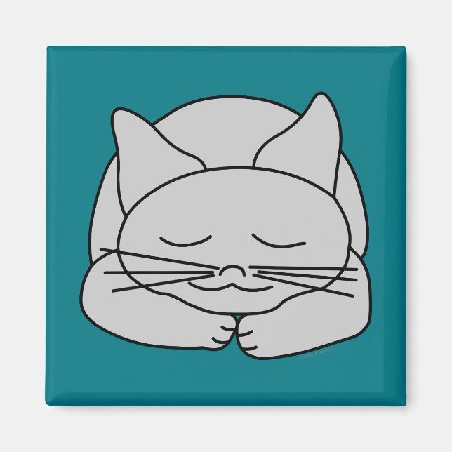 Imã Gato de Cinza Dormindo (Frente)