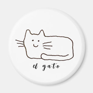 Imã Gato de desenho animado El Gato Doodle Linha