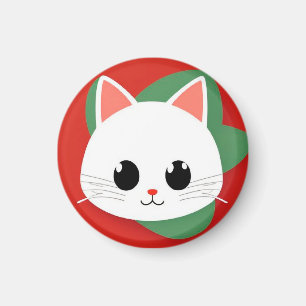 Imã Gato de Desenho Animado Fofo com Design Gráfico Ou