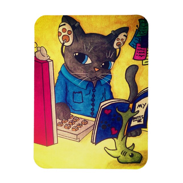 Ímã Gato de Escritor de Maine Coon por Gatos Acrínicos (Vertical)