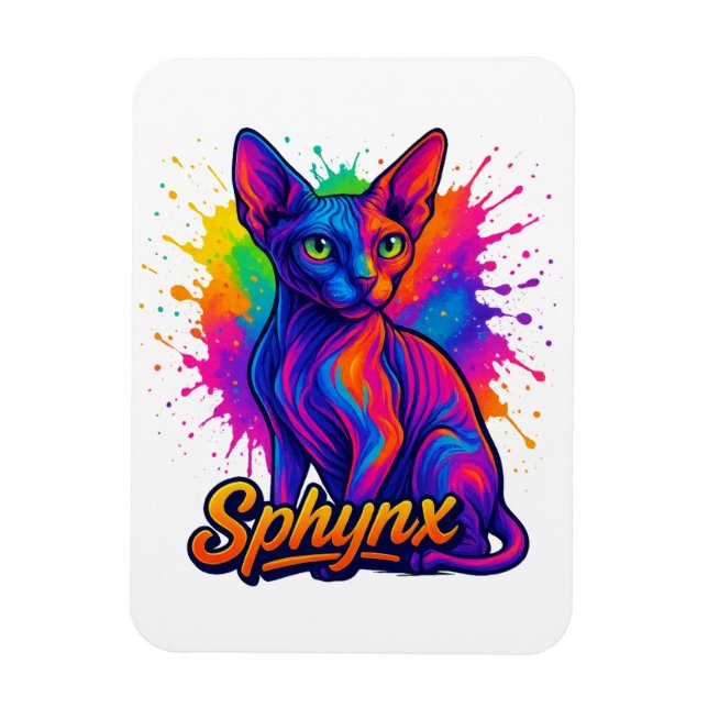 Ímã Gato de Esfinge de Pop para-Arte Vibrante - Modern (Vertical)