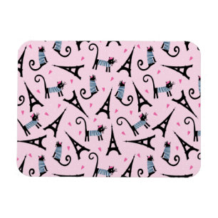 Ímã Gato De Estilo Francês Vestido Com Padrão De Torre