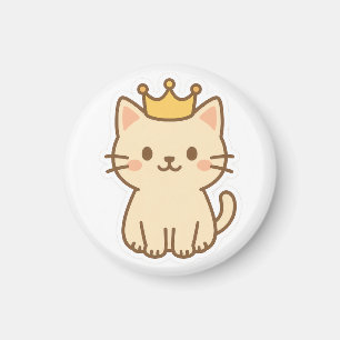 Imã Gato de Fofinho majestoso com uma Coroa