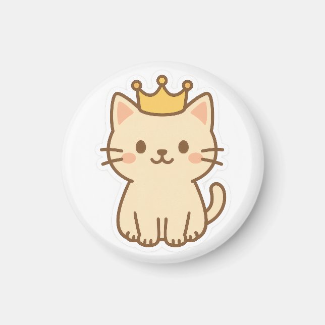 Imã Gato de Fofinho majestoso com uma Coroa (Frente)