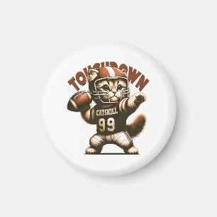 Imã Gato de Futebol Americano - Touchdown Purrfeição