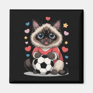 Imã Gato de Futebol Kawaii Só Garota que Ama Birman Wi