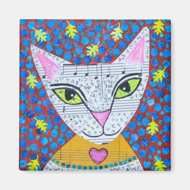 Imã Gato de Gatinho Branco (Frente)
