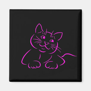 Imã Gato de Gatinho Rosa Bonito
