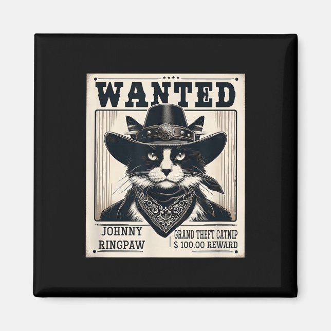 Imã Gato de Gato Ocidental que Mugshot Queria (Frente)